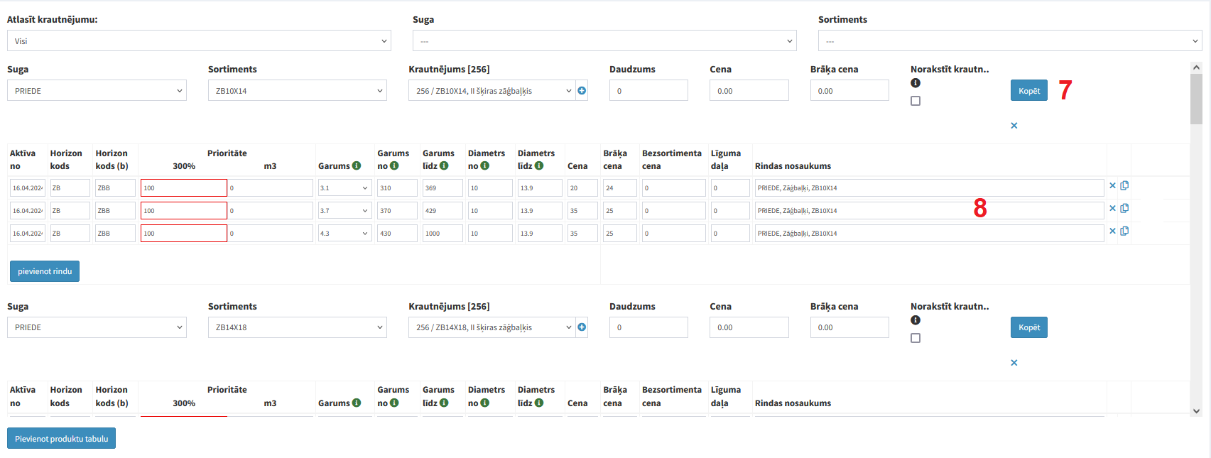 Sortimentu rindas Sortimentu rindas